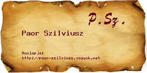 Paor Szilviusz névjegykártya